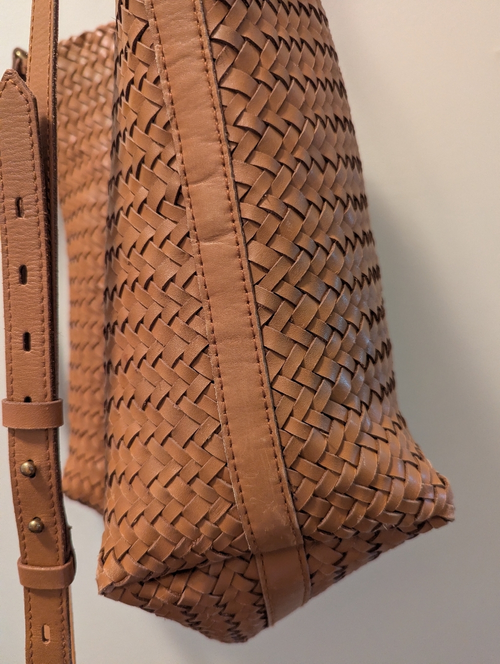 Madewell Medium Transport Tote Woven Leather - Brown - Picture 6 of 6